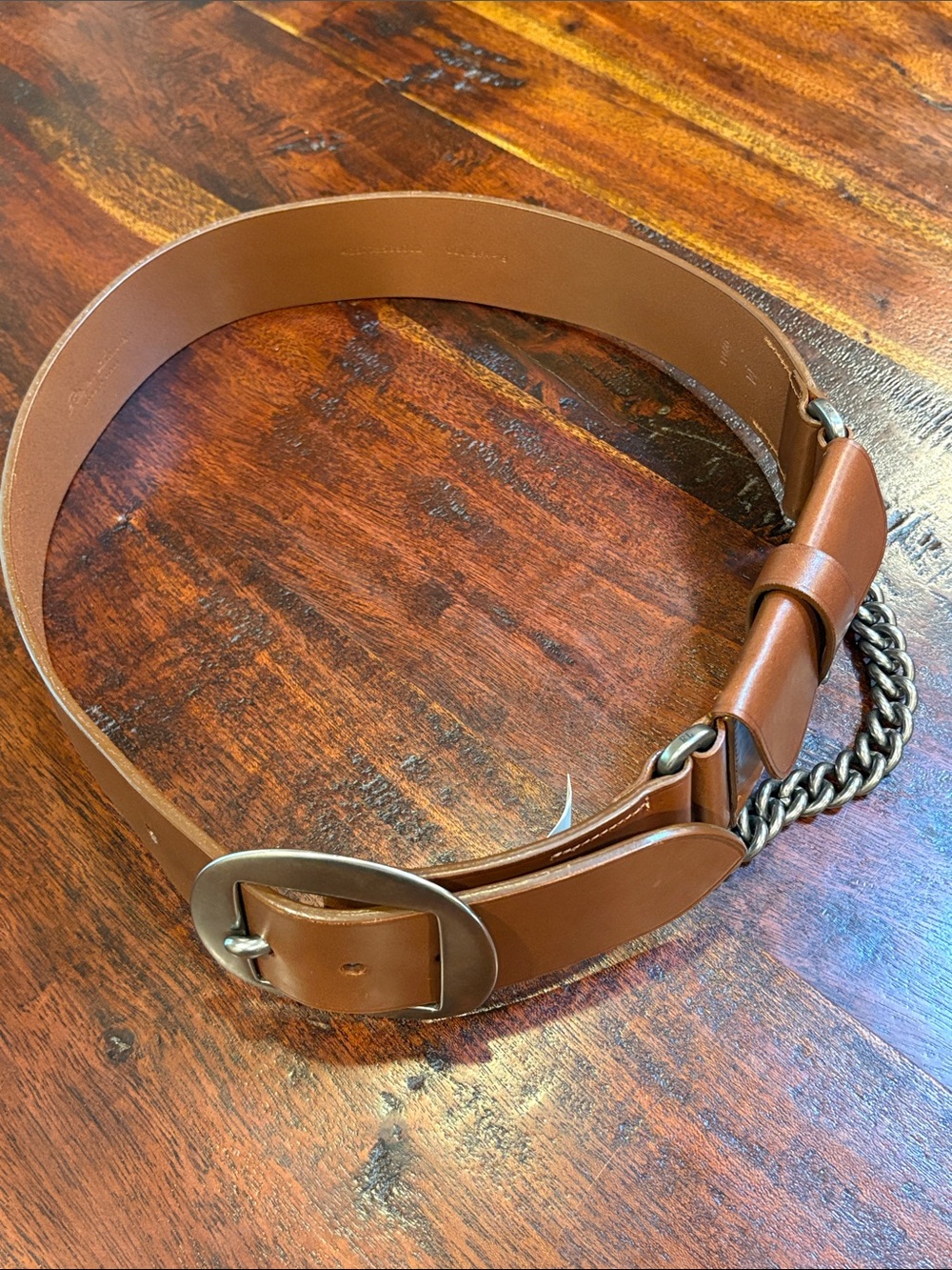 Ralph Lauren Collection FA19 Equestrian Leather Utility Pouch Metal Chain Belt M - Picture 10 of 15